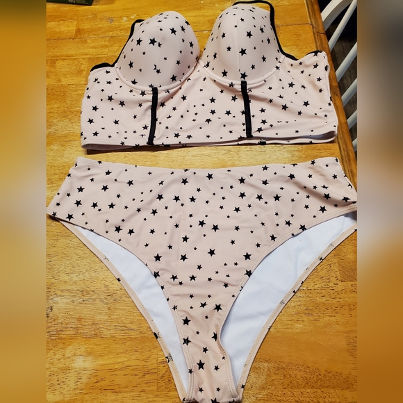 SHEIN Other - SHEIN Pink and Black Starry Bikini
